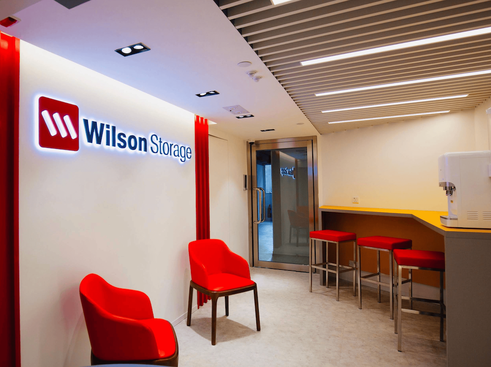 Wilson Storage Kwai Chung - Modern reception area with Wilson Storage branding